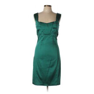 Calvin Klein Turquoise Satin Sheath Cocktail Dress